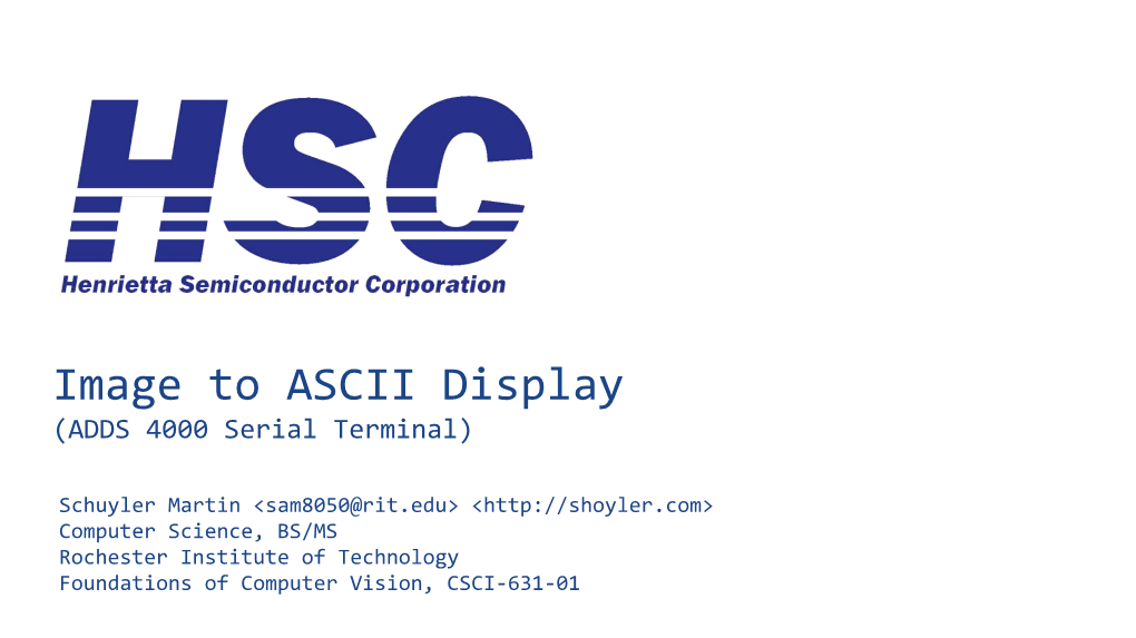 Image to ASCII Display (ADDS 4000 Serial Terminal)