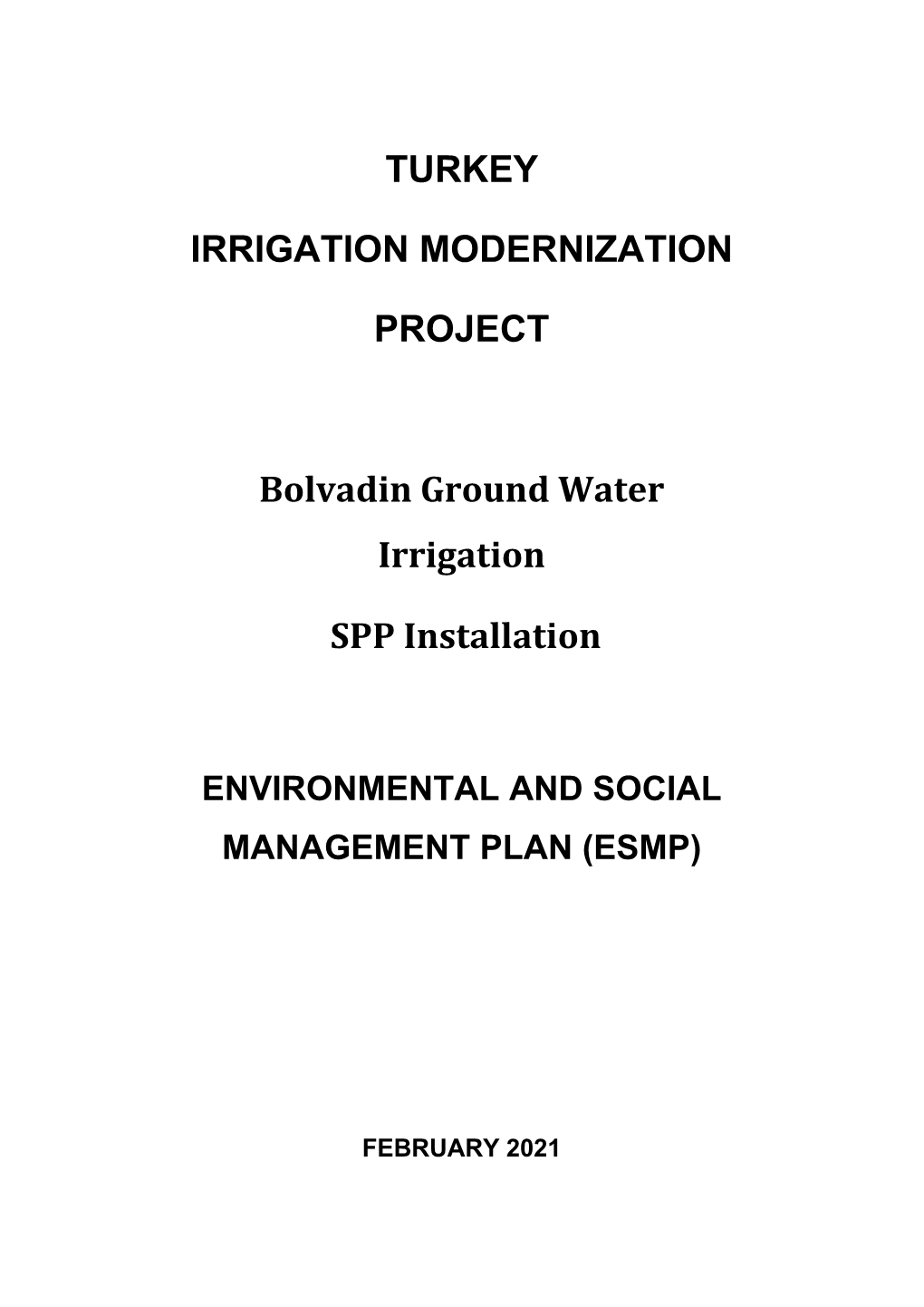 Turkey Irrigation Modernization Project