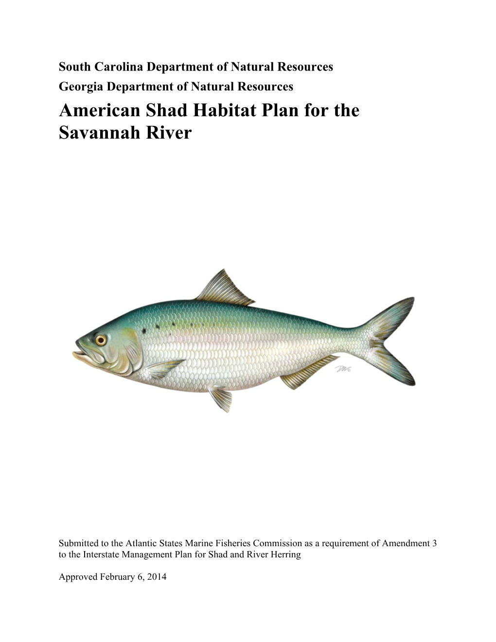 American Shad Habitat Plan for the Savannah River