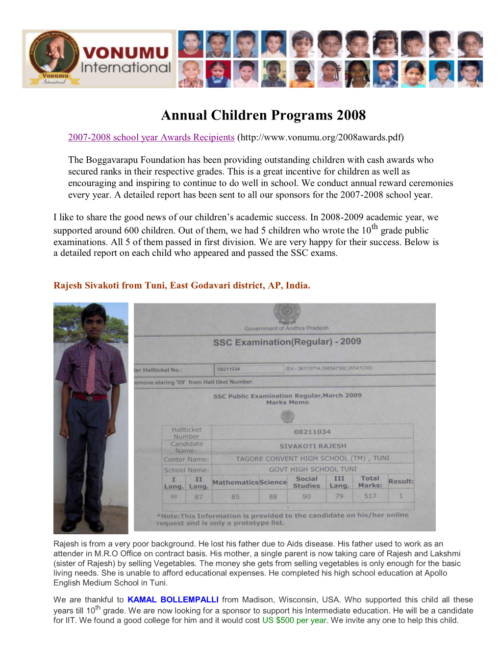 2008 Annual Children Programs