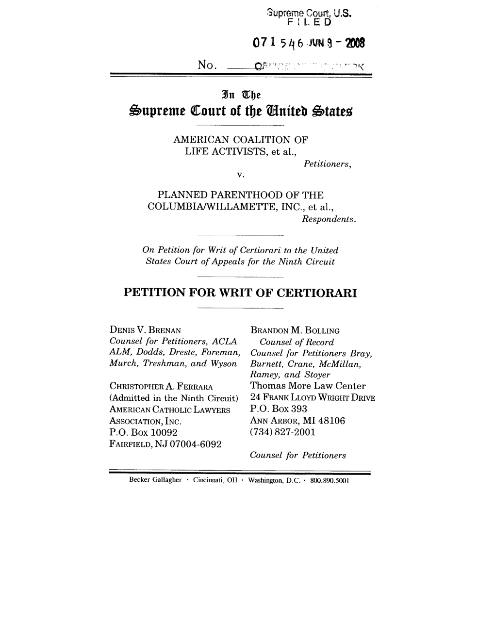 Supreme Cour, U.$. FILED AMERICAN