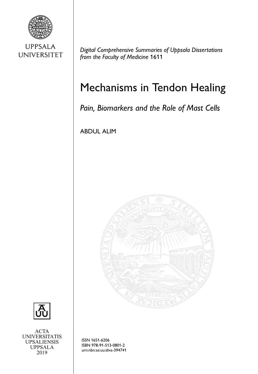 Mechanisms in Tendon Healing