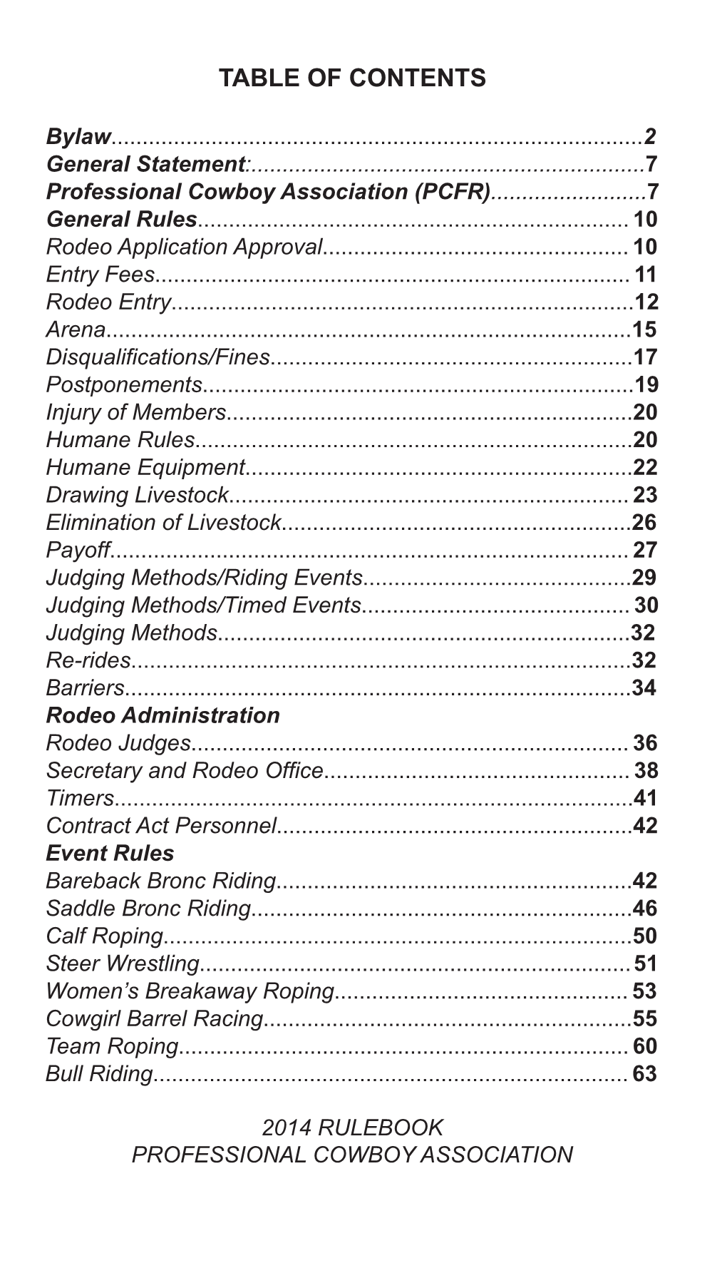 Table of Contents