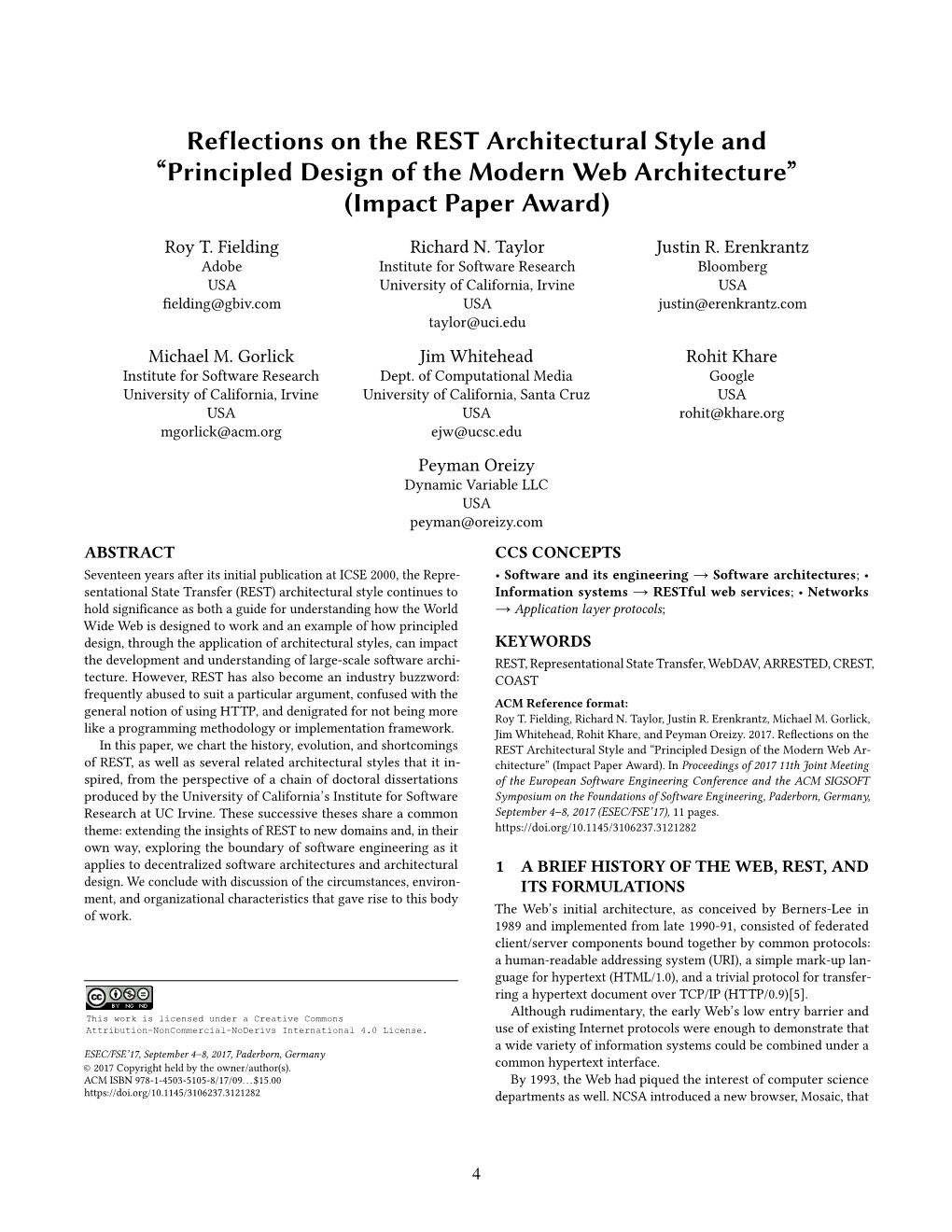 Principled Design of the Modern Web Architecture'' (Impact Paper Award