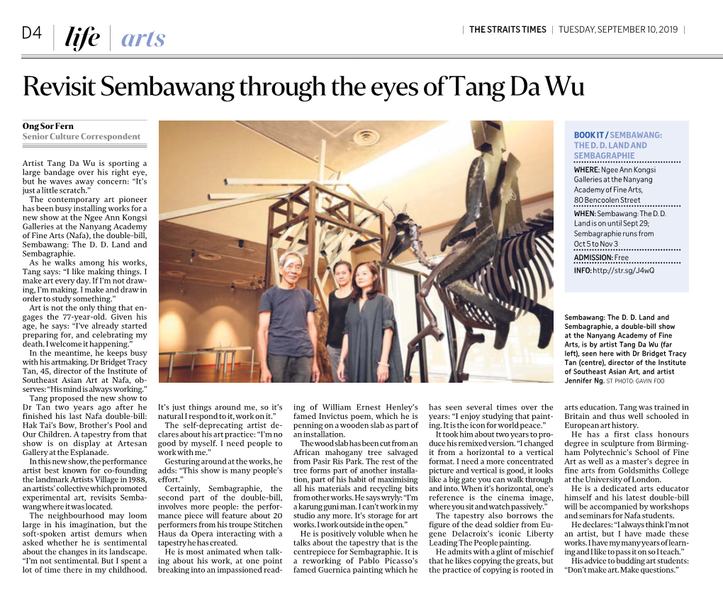 Revisit Sembawang Through the Eyes of Tang Da Wu
