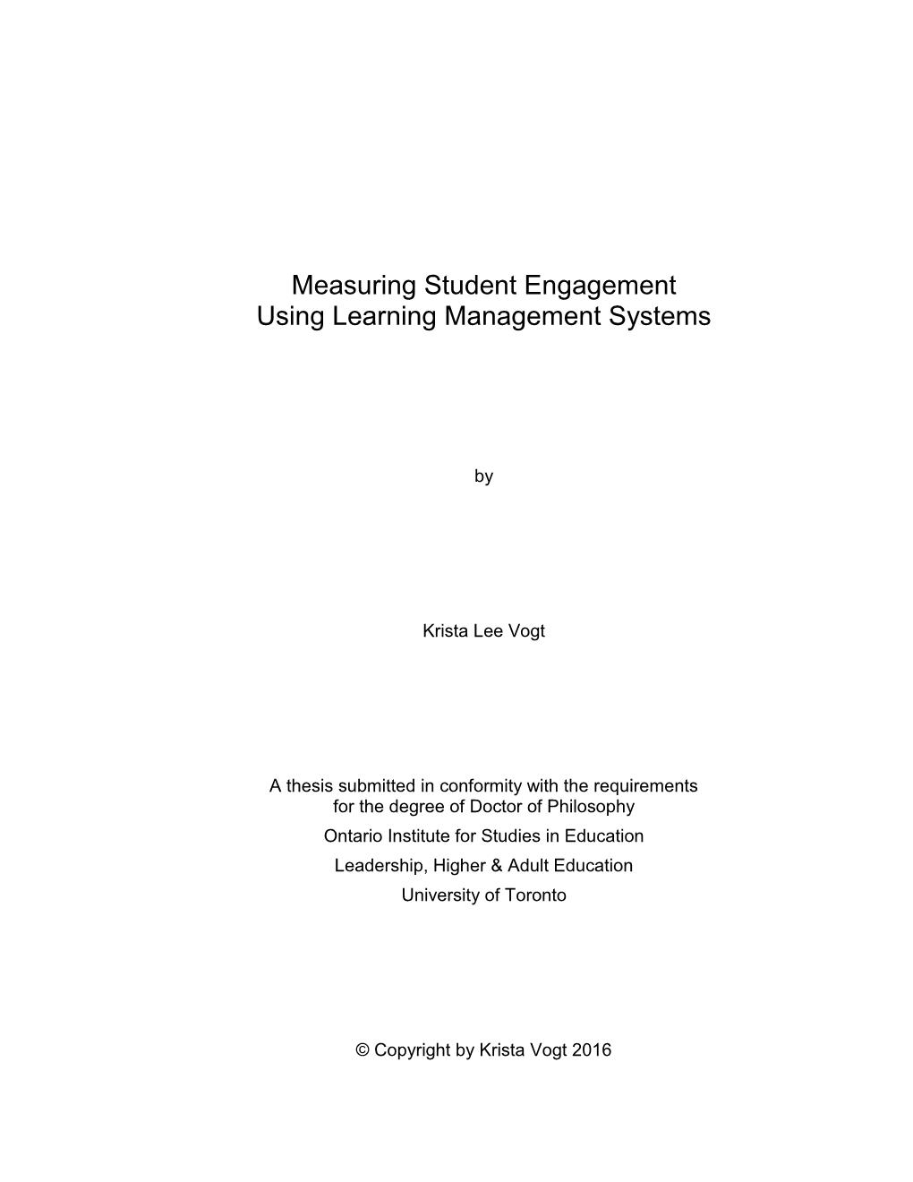 Measuring Student Engagement Using Learning Management Systems