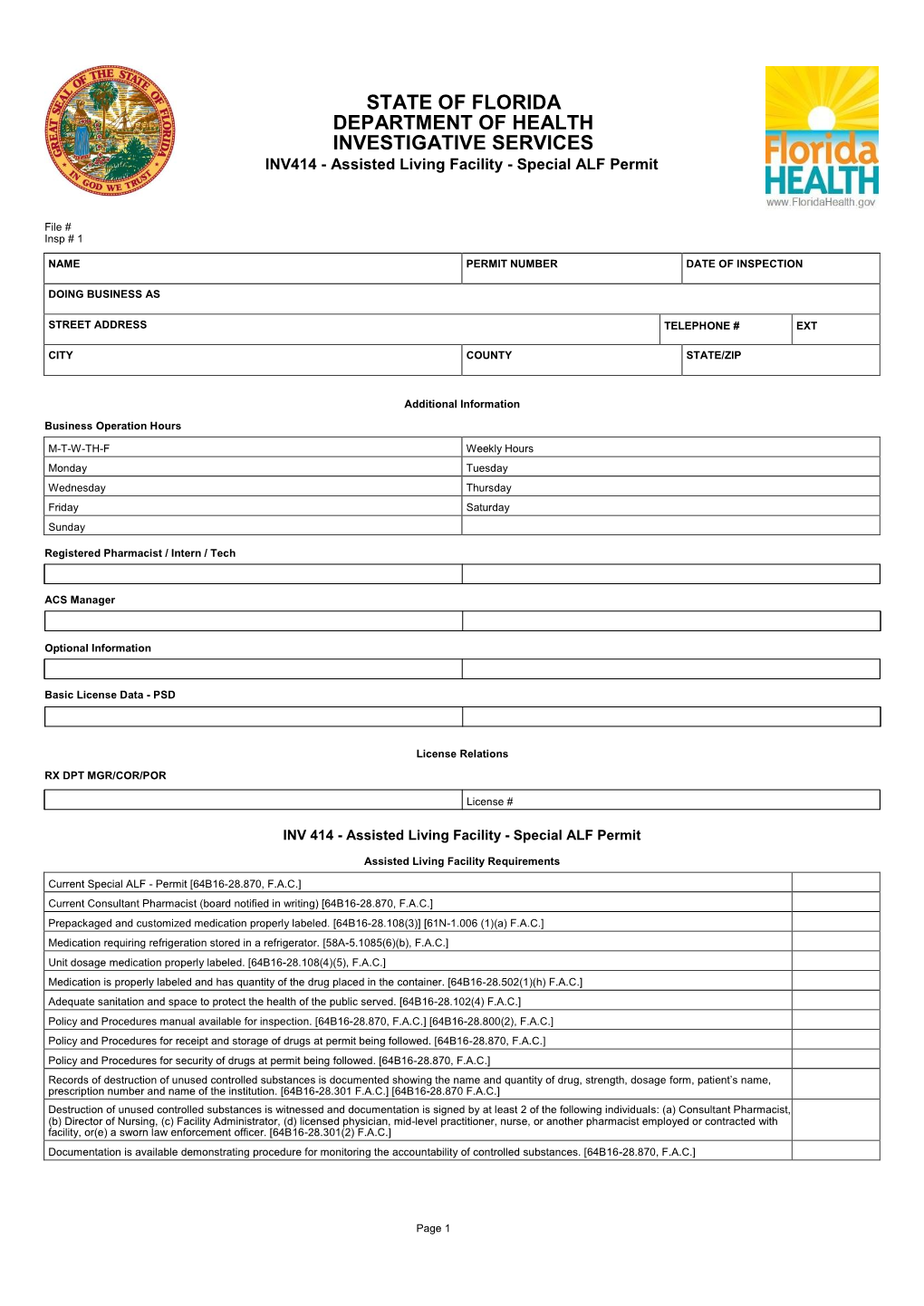 Assisted Living Facility - Special ALF Permit