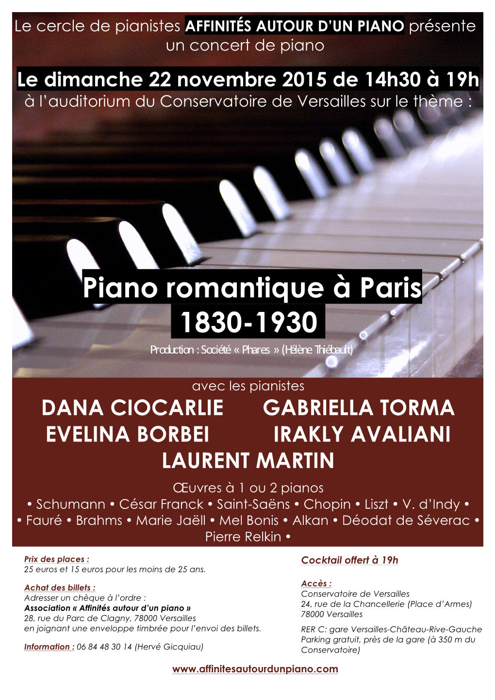 Piano Romantique À Paris 1830-1930. Production : Société « Phares » (Hélène Thi Ébaul T)