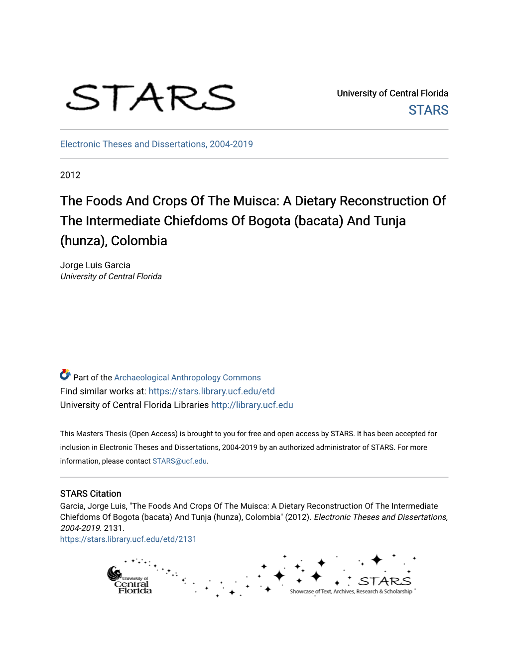 The Foods and Crops of the Muisca: a Dietary Reconstruction of the Intermediate Chiefdoms of Bogota (Bacata) and Tunja (Hunza), Colombia