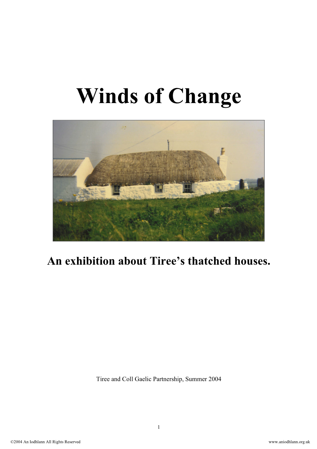 Winds of Change: the History of Tiree's Thatched Houses