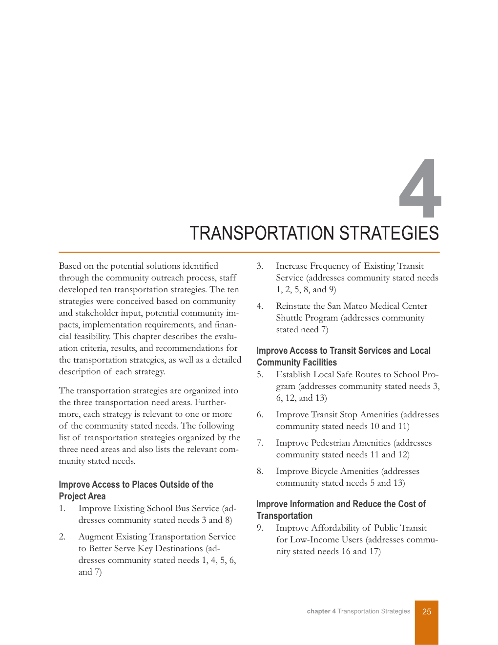 Transportation Strategies