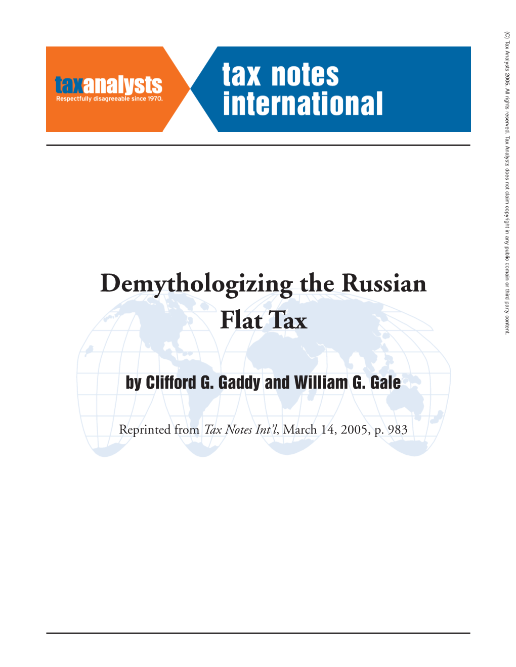 Demythologizing the Russian Flat Tax