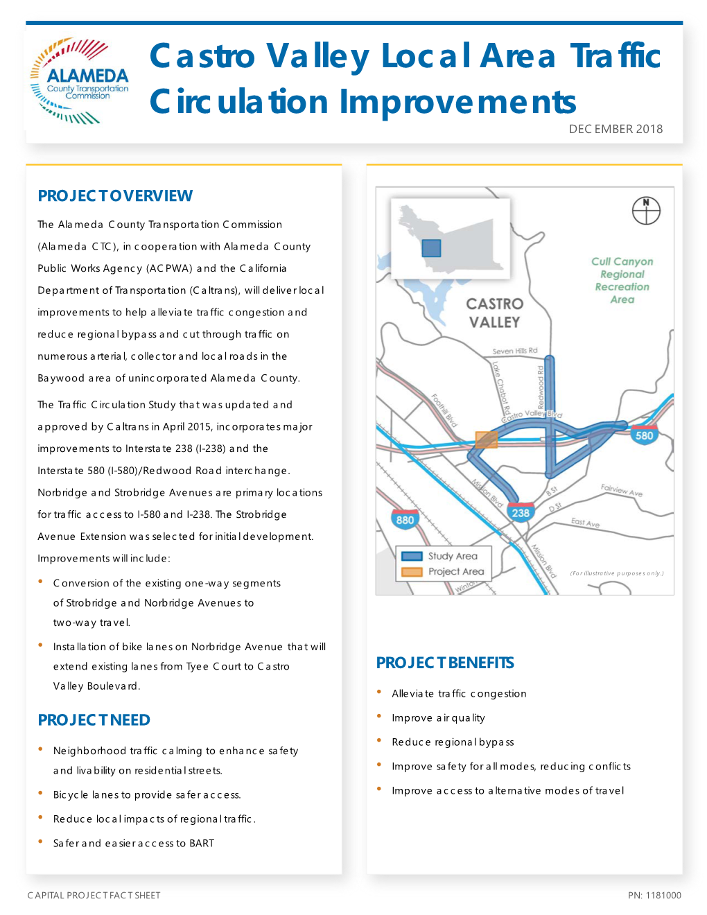 Castro Valley Local Area Traffic Circulation Improvements DECEMBER 2018