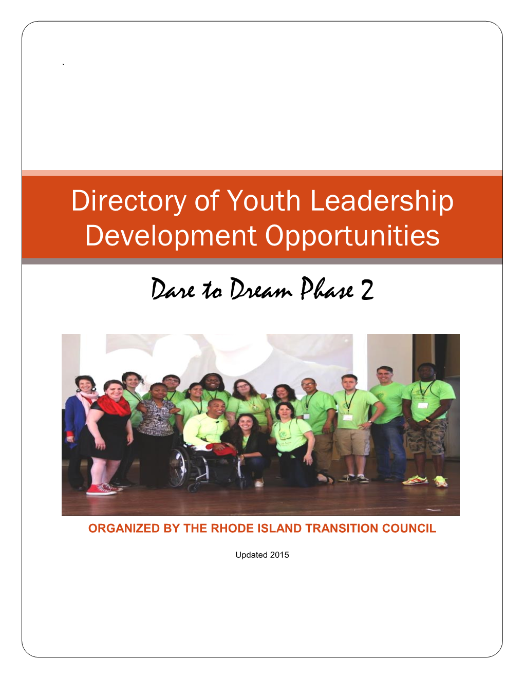 Directory of Youth Leadership Development Opportunities