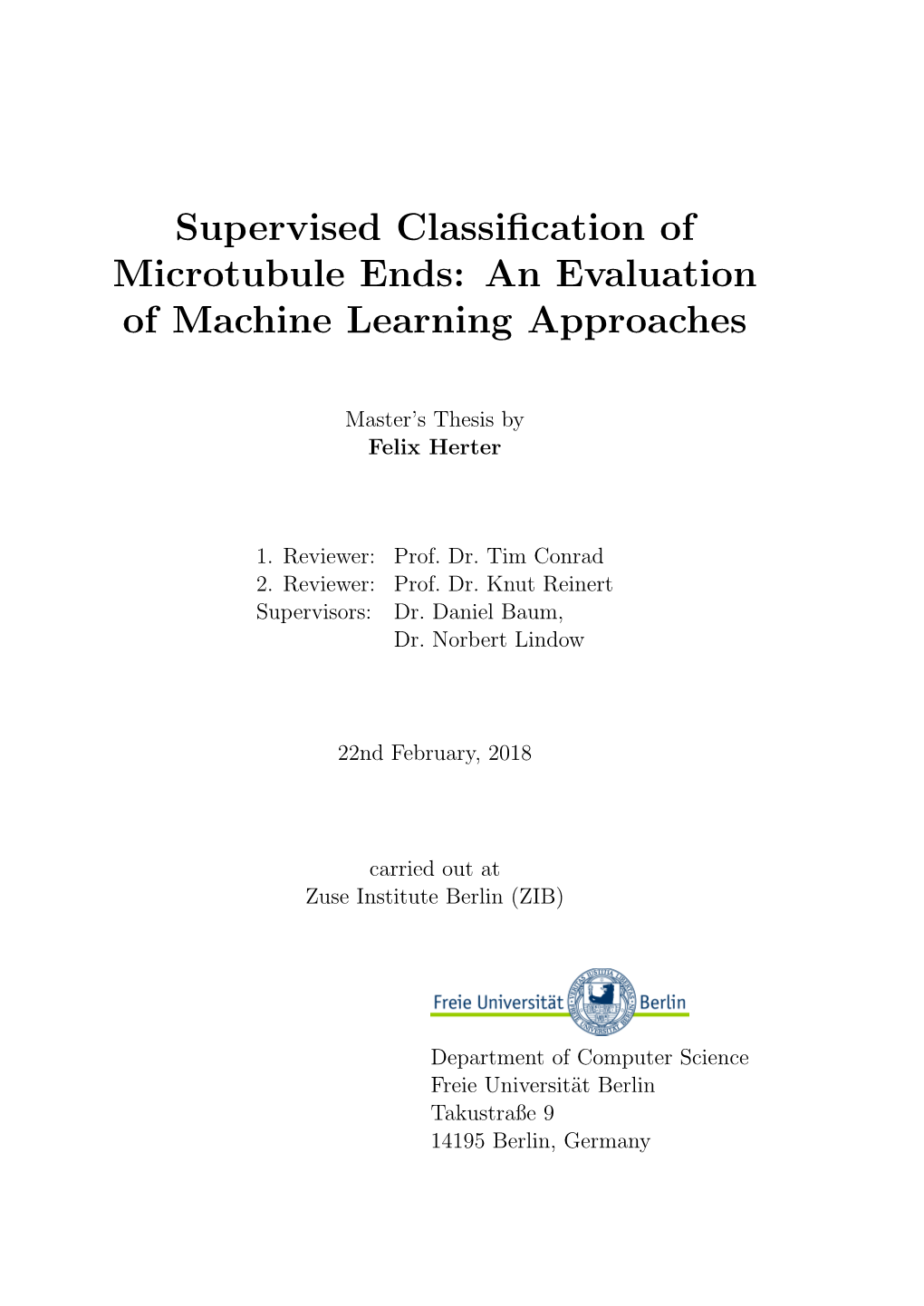 Supervised Classification of Microtubule Ends