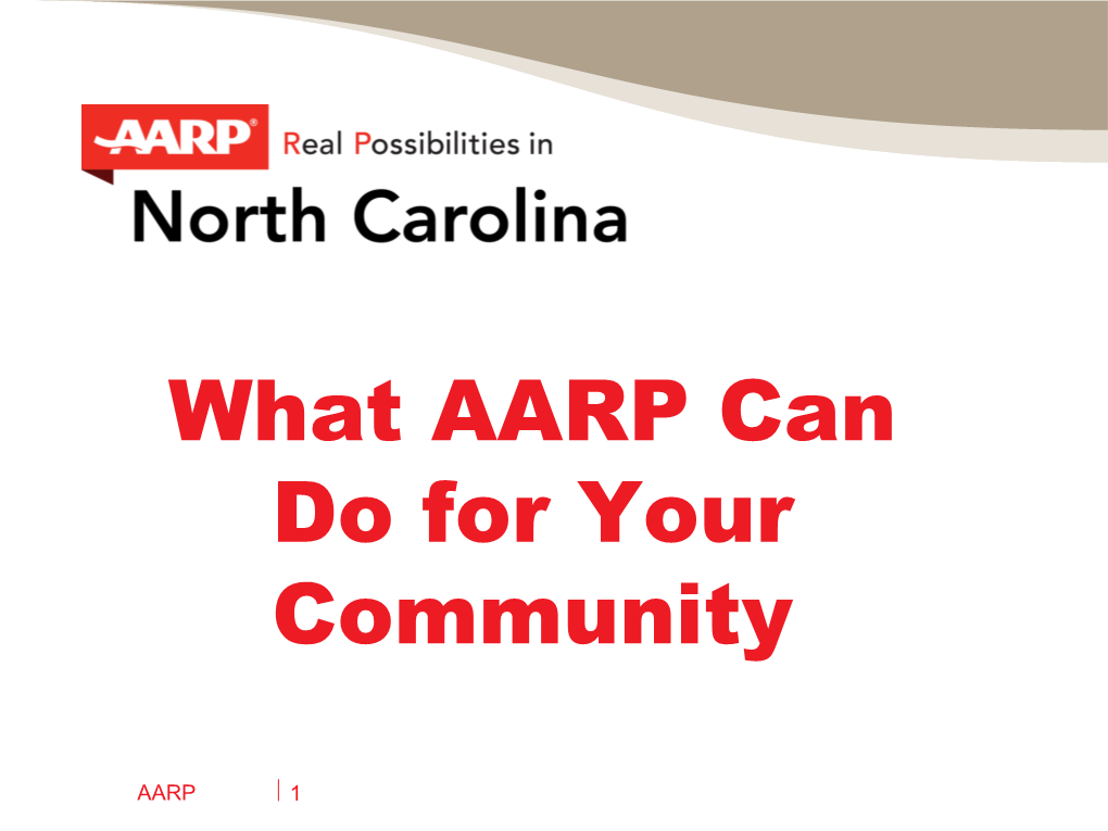 What AARP Can Do for Your Community