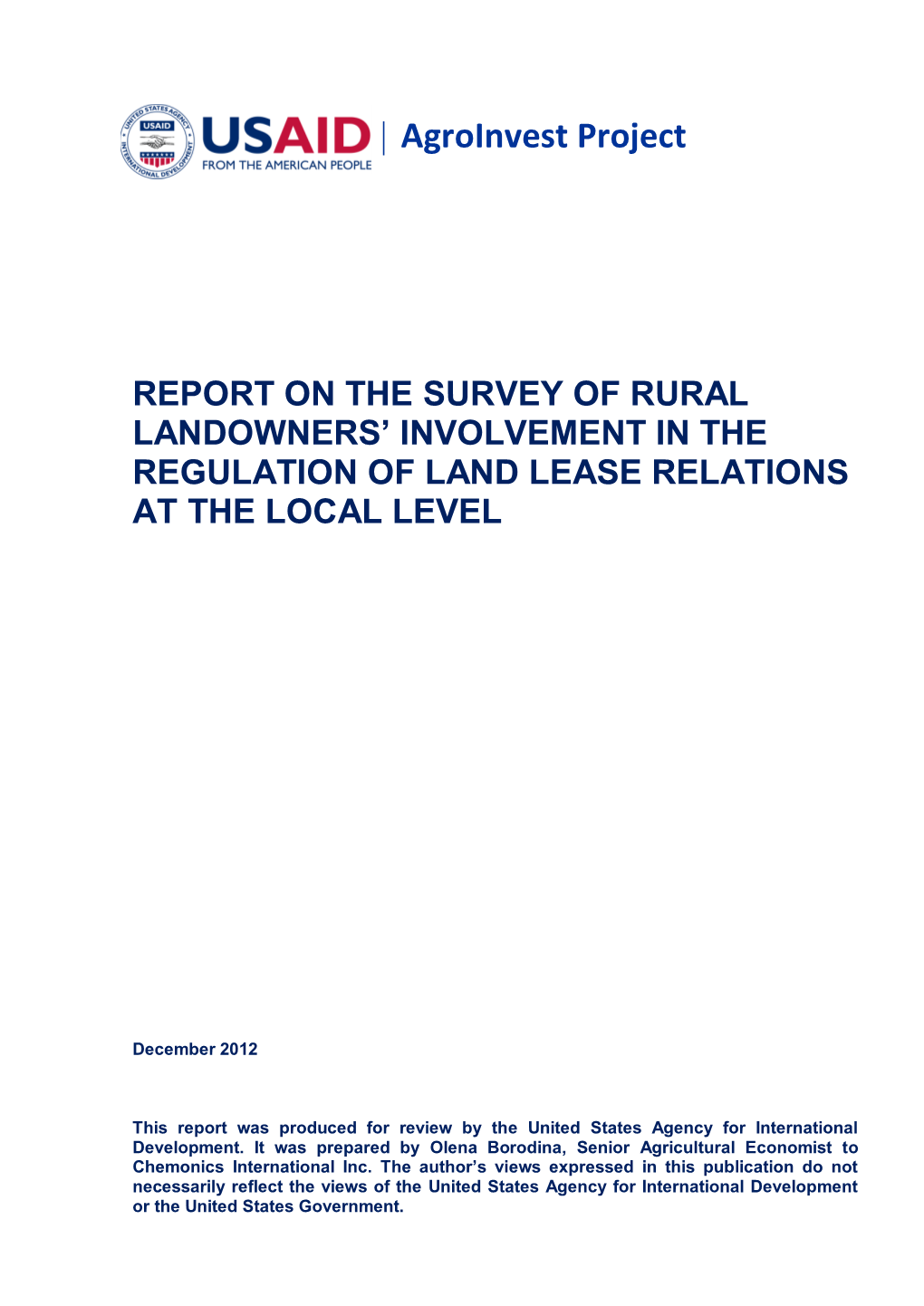 Survey of Rural Landowners' Involvement in the Regulation Of