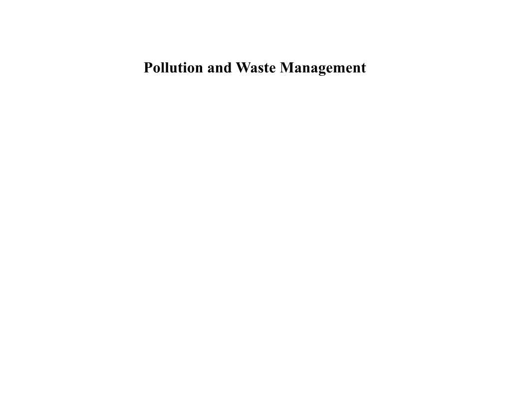 Pollution and Waste Management