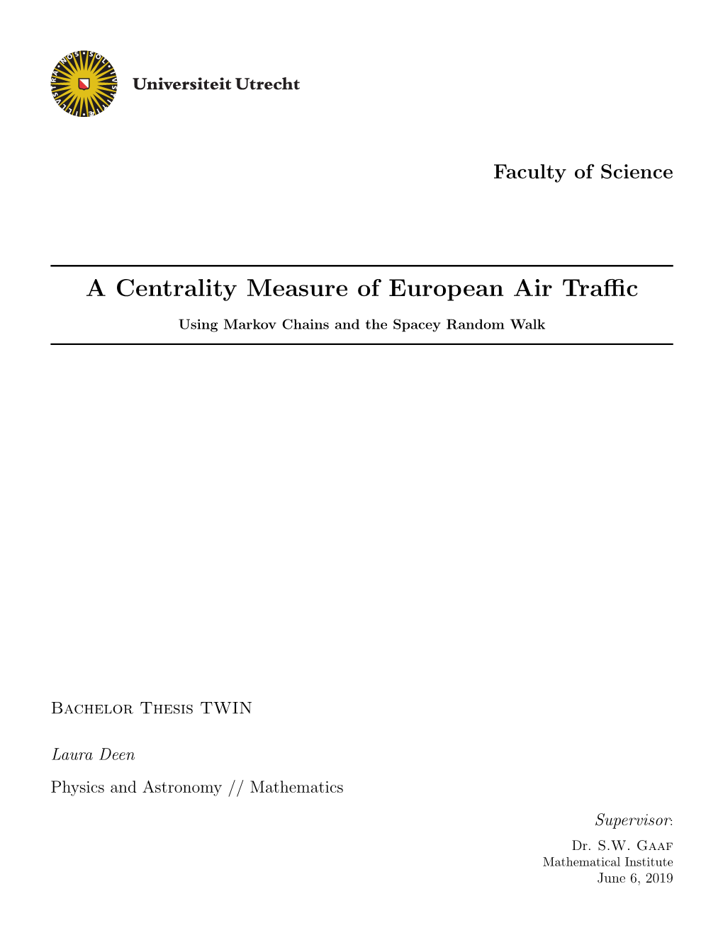 A Centrality Measure of European Air Traffic