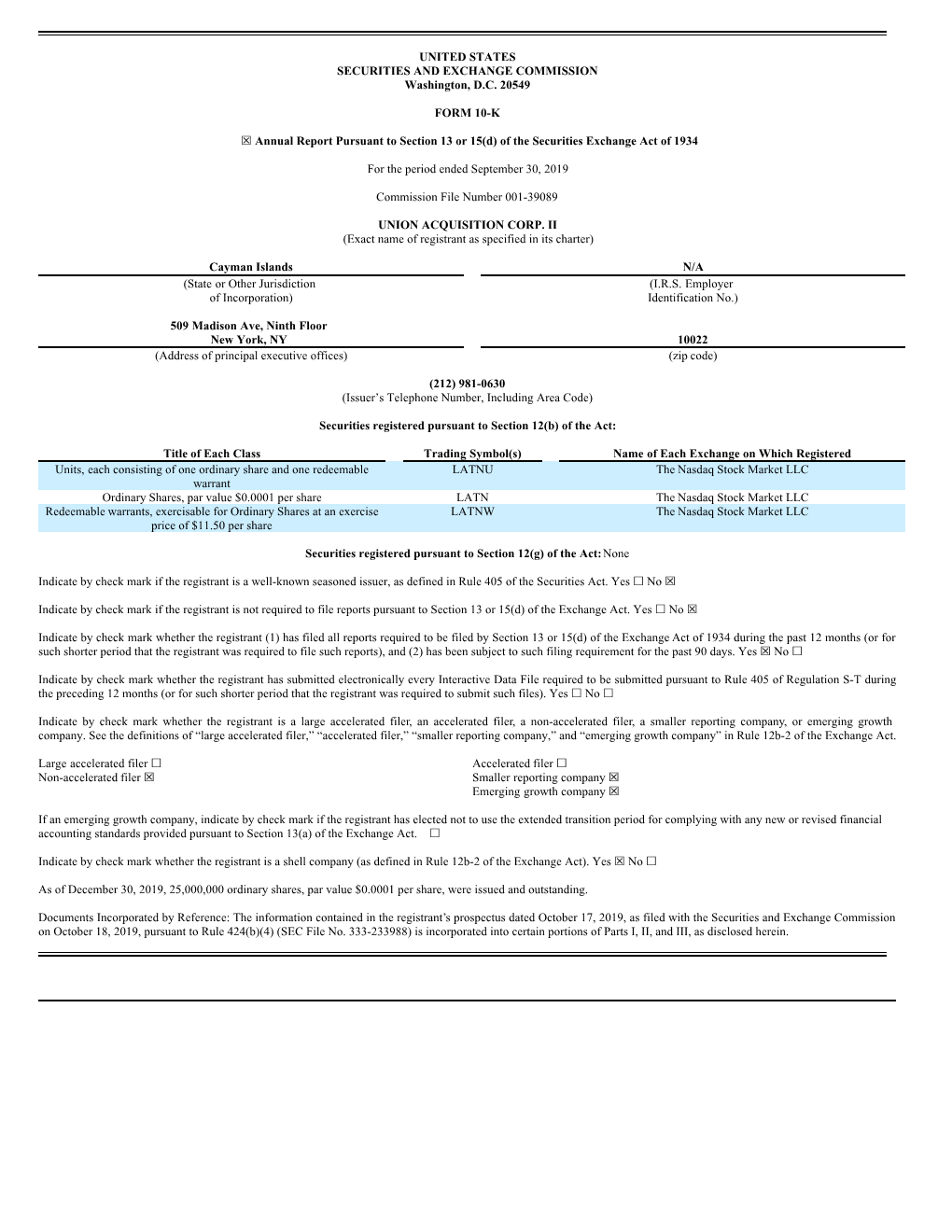 UNITED STATES SECURITIES and EXCHANGE COMMISSION Washington, D.C