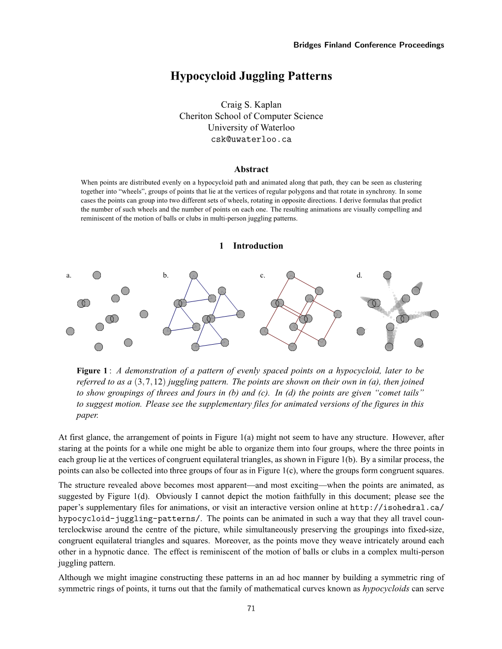 Hypocycloid Juggling Patterns