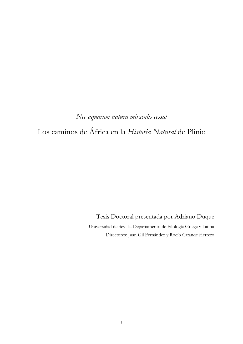 Los Caminos De África En La Historia Natural De Plinio