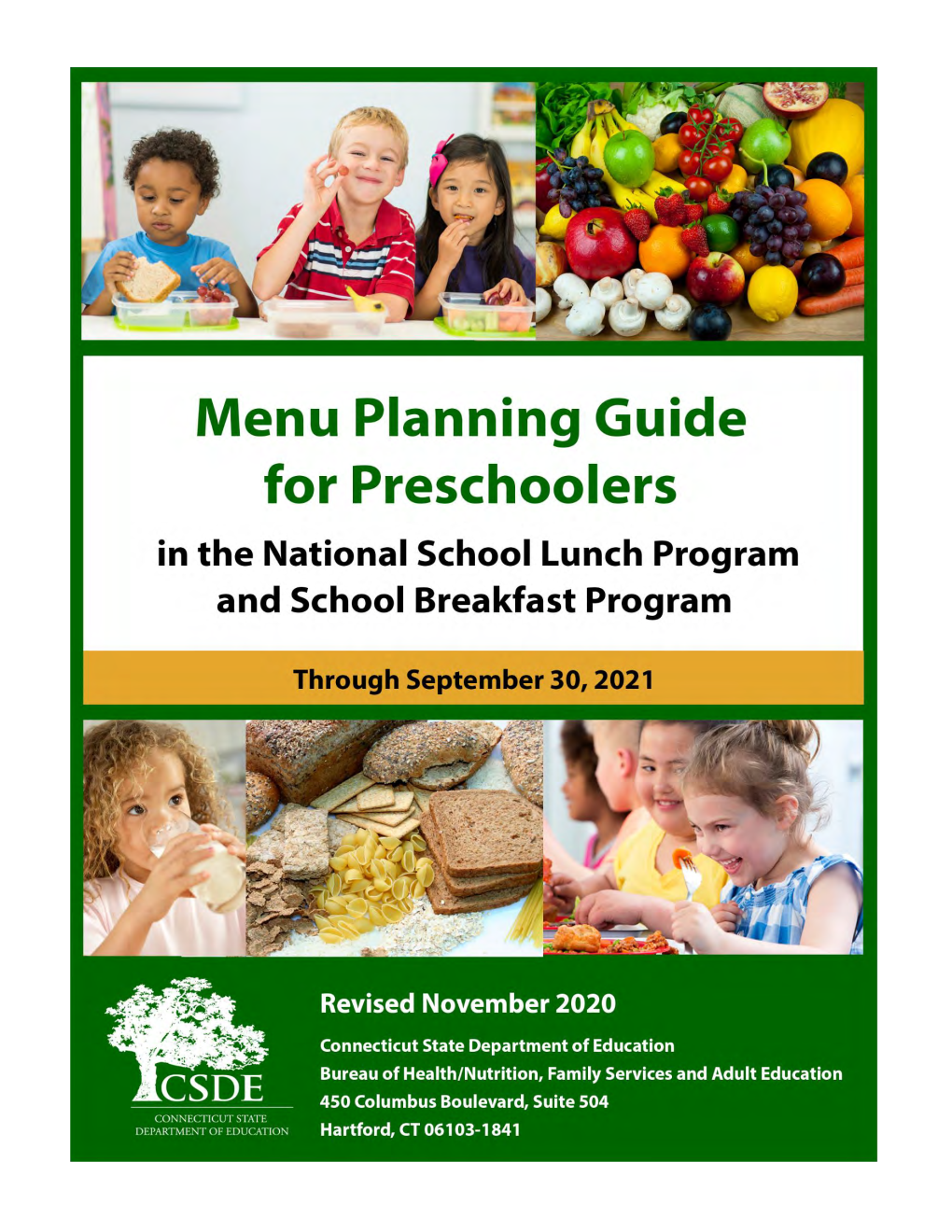 Menu Planning Guide for Preschoolers in the National School Lunch Program and School Breakfast Program