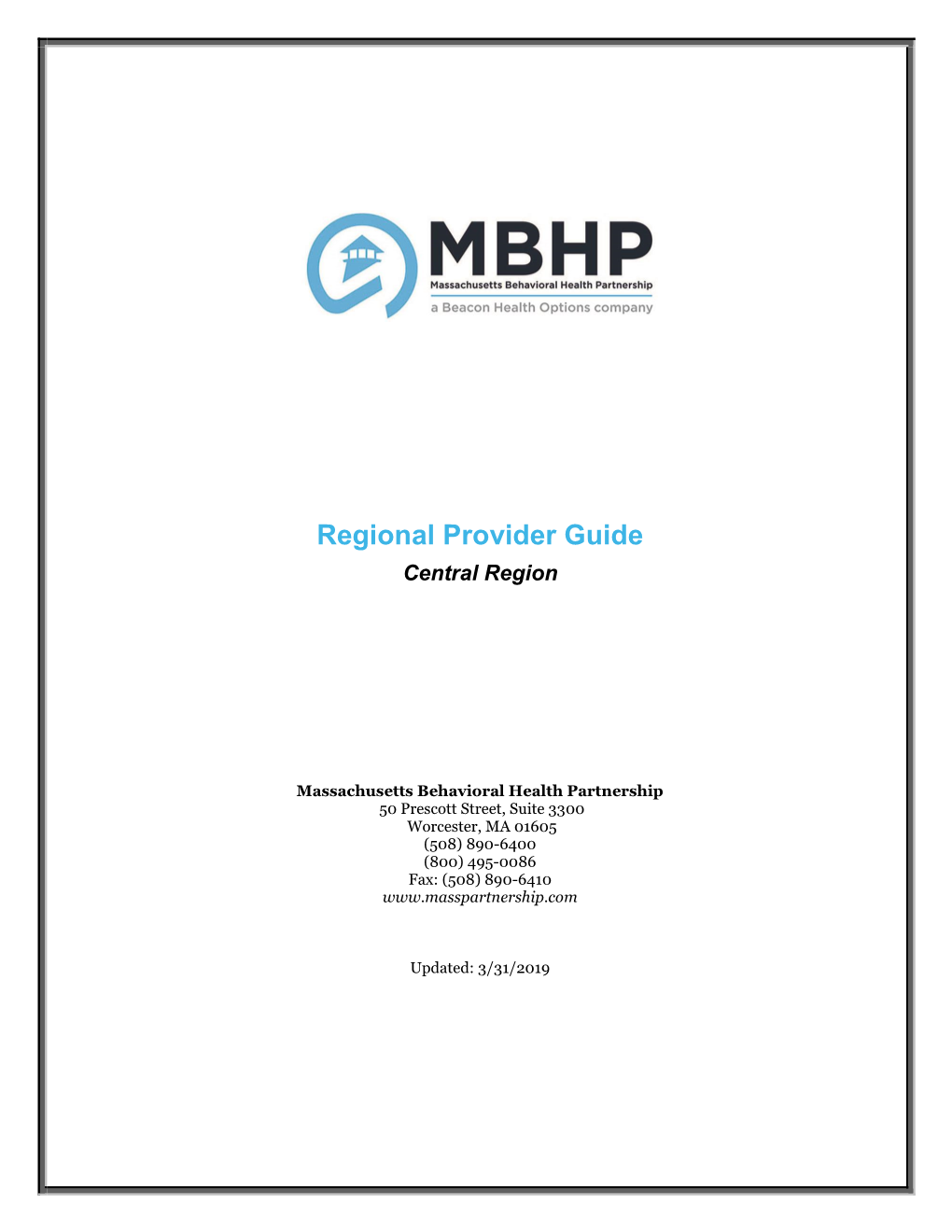 Regional Provider Guide Central Region