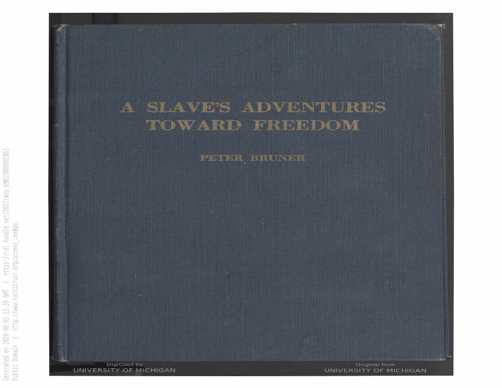 A Slave's Adventures Toward Freedom