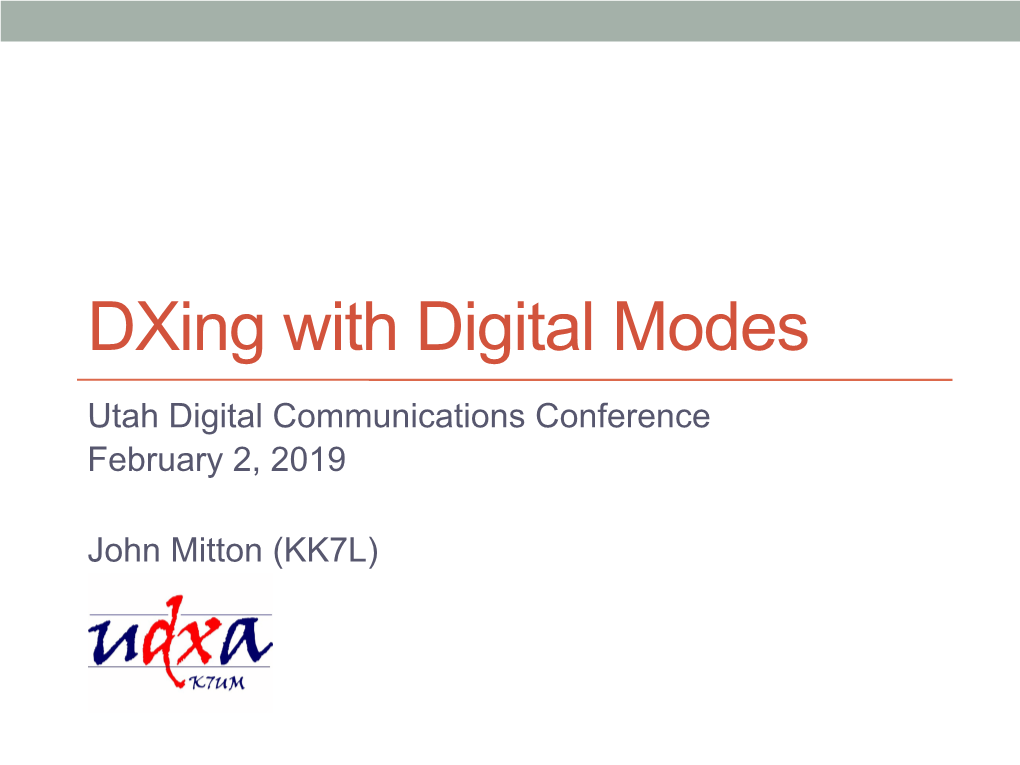 Dxing with Digital Modes
