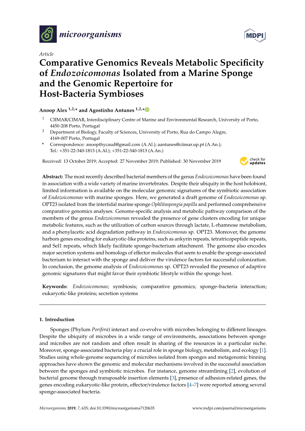 Comparative Genomics Reveals Metabolic Specificity Of