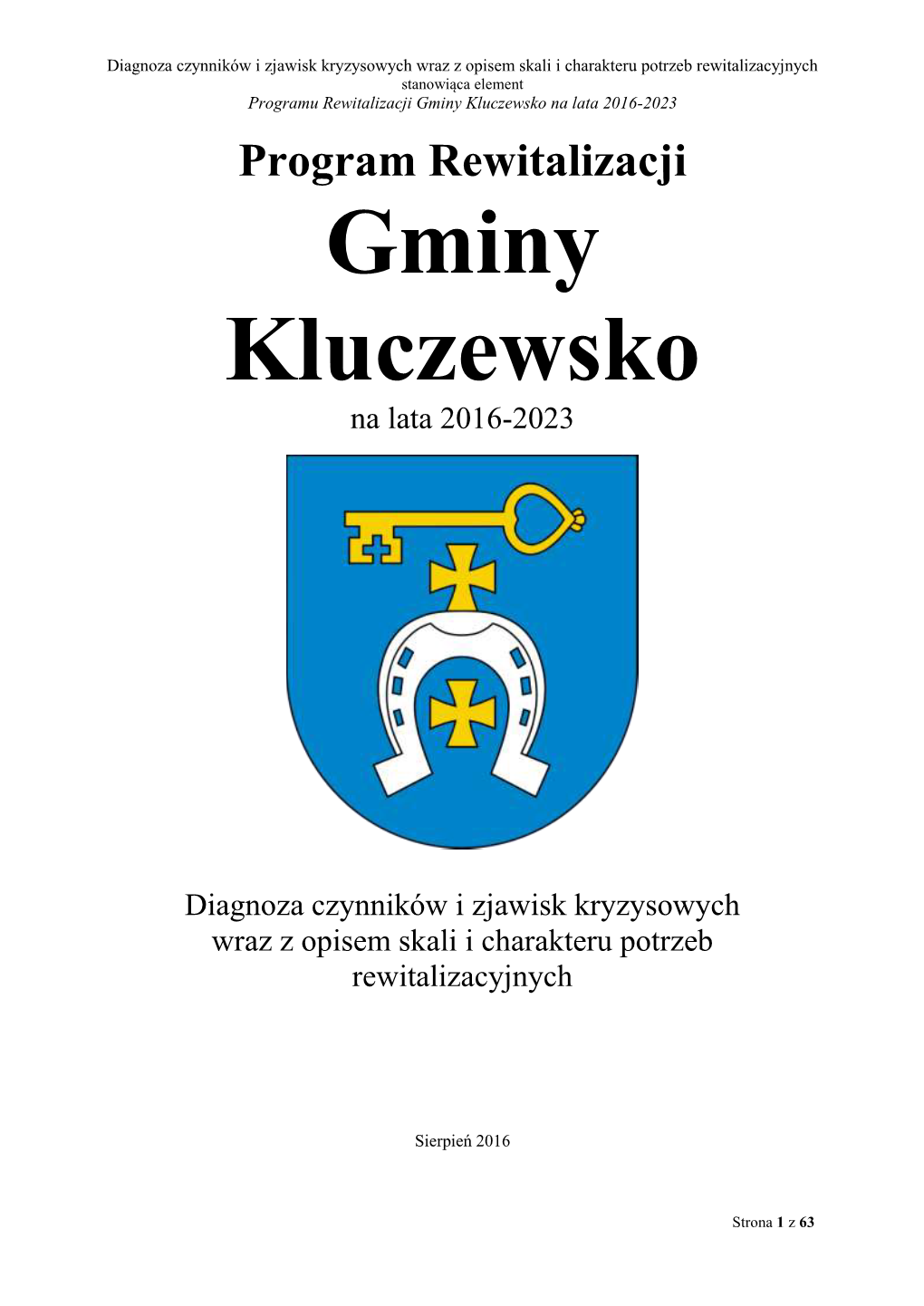 Gminy Kluczewsko Na Lata 2016-2023