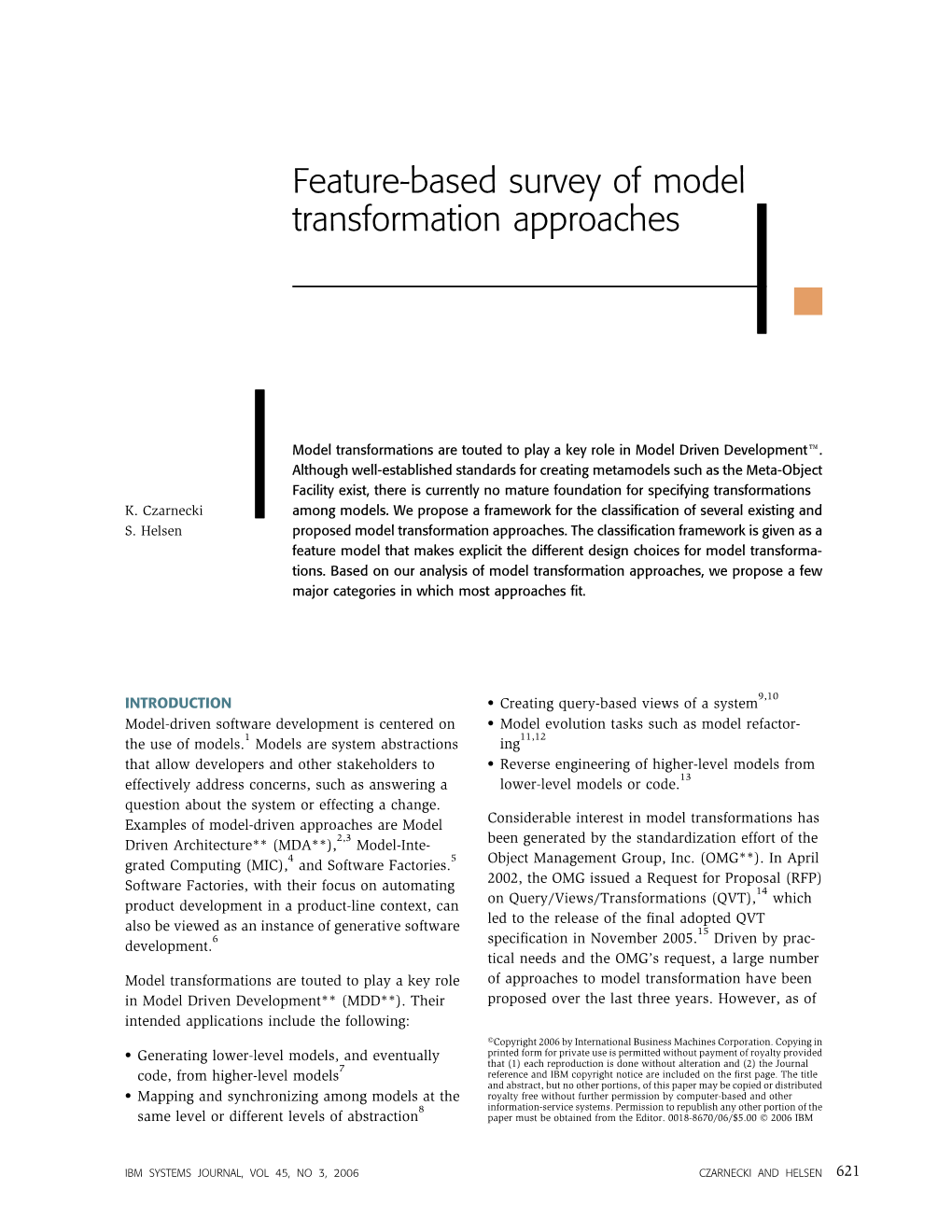 Feature-Based Survey of Model Transformation Approaches