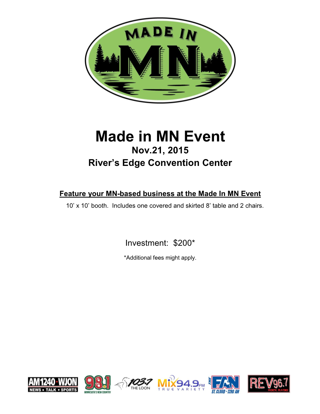 Made in MN Event Nov.21, 2015 River’S Edge Convention Center