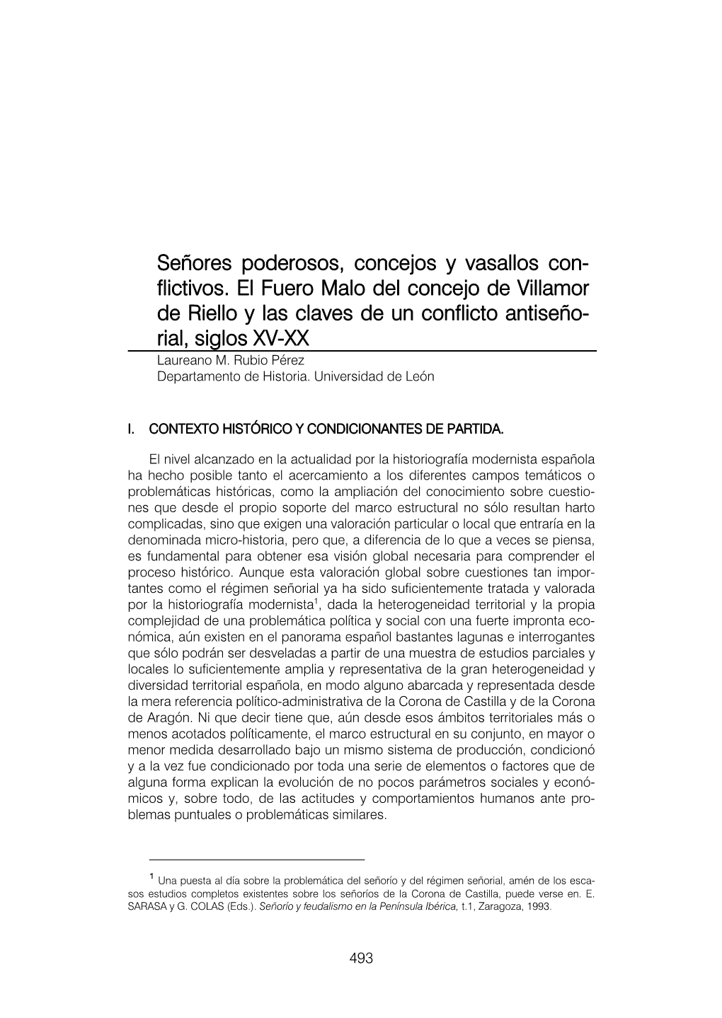 Flictivos. El Fuero Malo Del Concejo De Villamor De Riello Y Las Claves De Un Conflicto Antiseño- Rial, Siglos XV-XX Laureano M