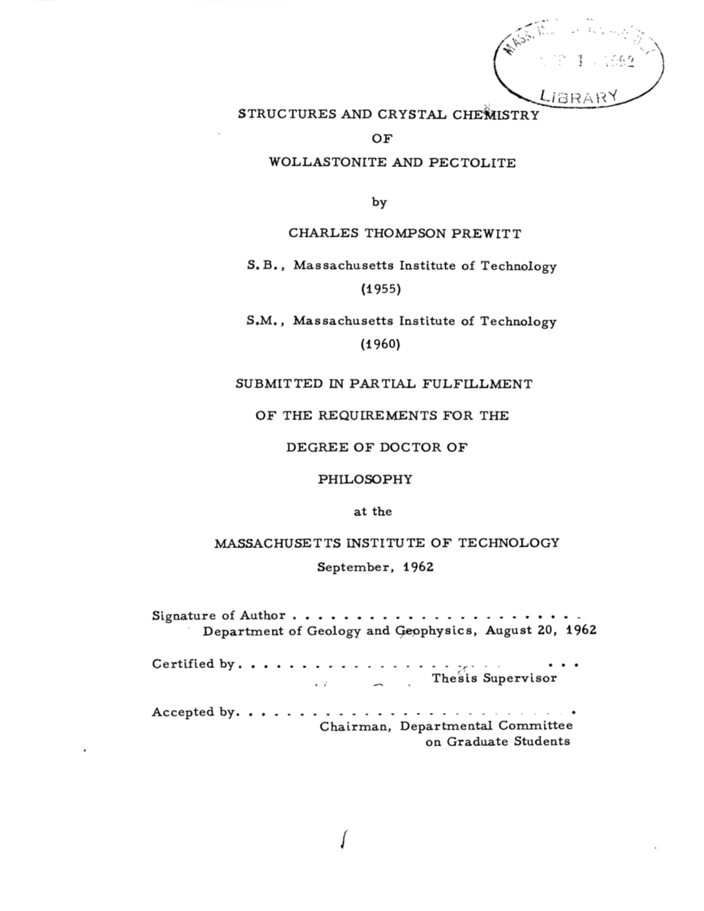 Structures and Crystal Chemhstry of Wollastonite and Pectolite