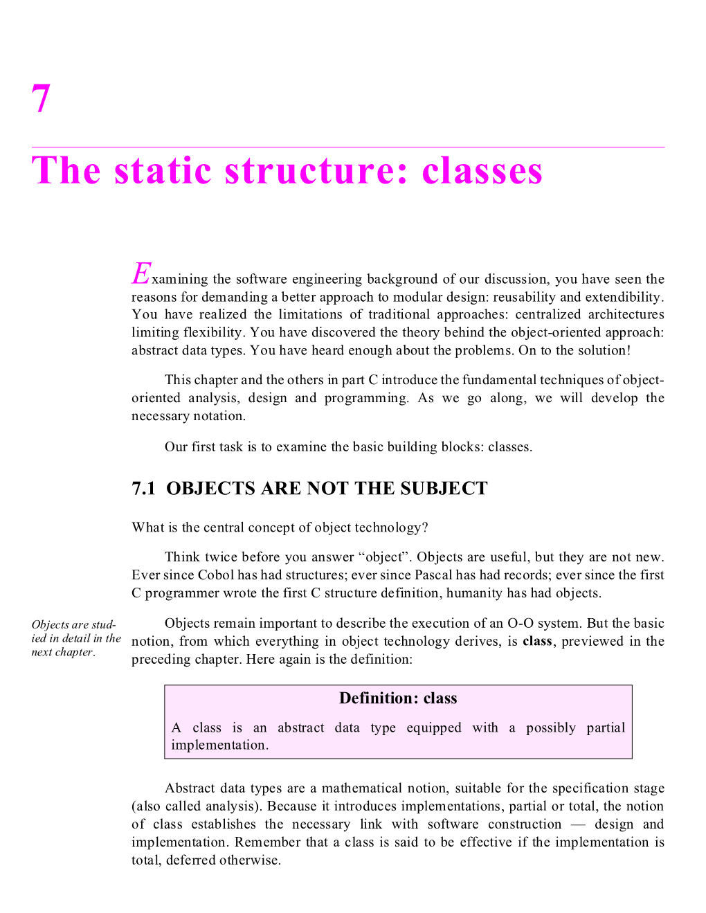 7 the Static Structure: Classes