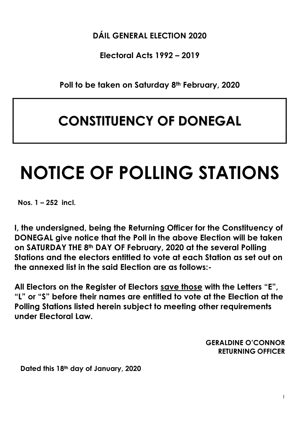 Notice of Polling Stations