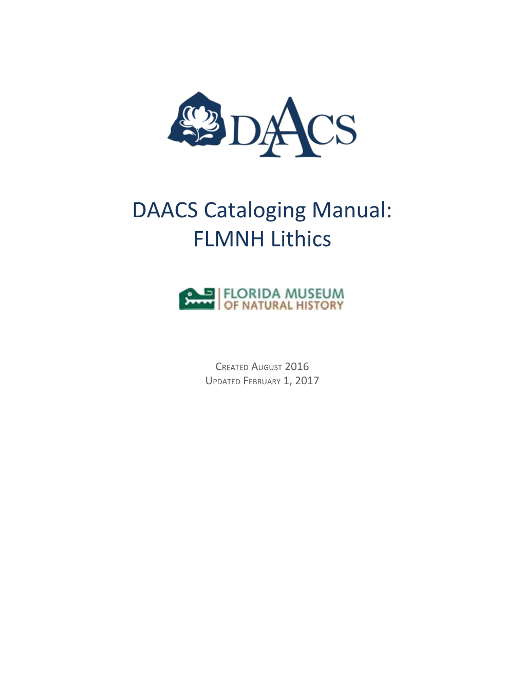 DAACS Cataloging Manual: FLMNH Lithics