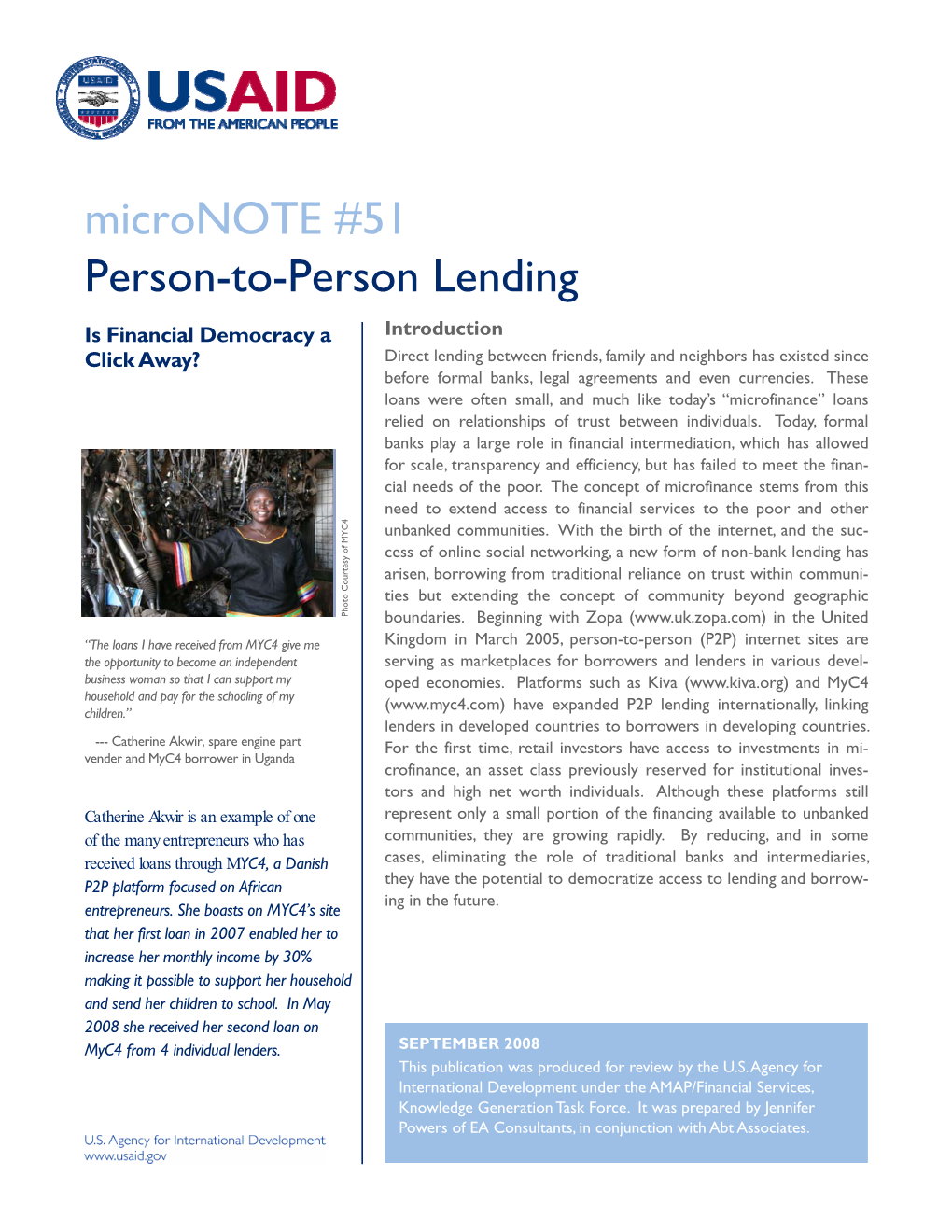 Person-To-Person Lending Micronote