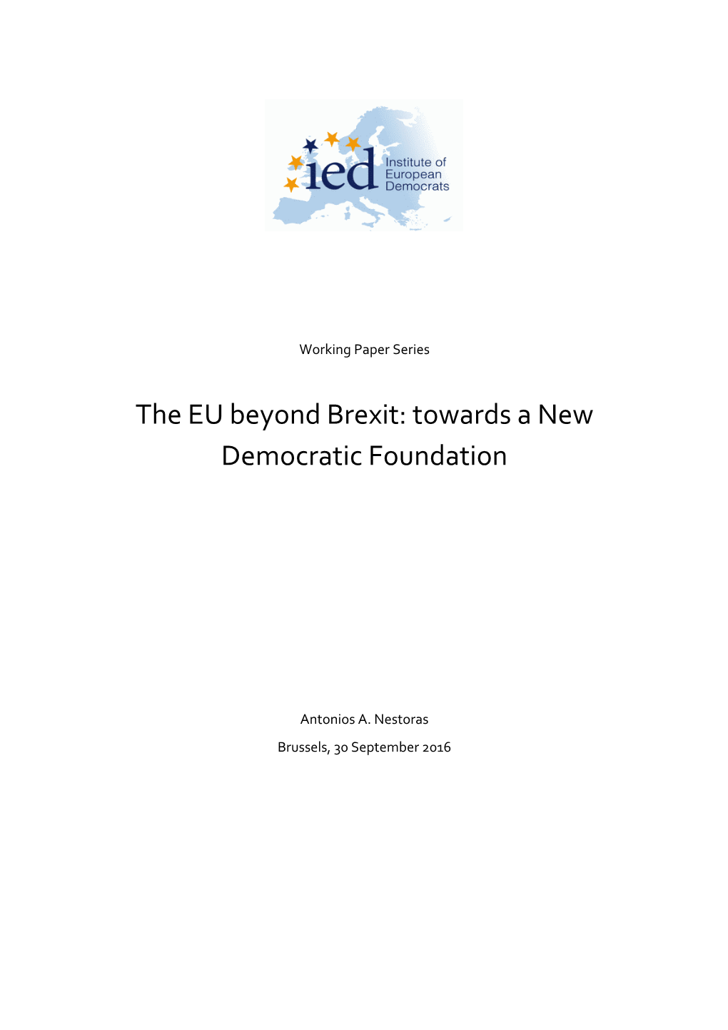 The EU Beyond Brexit: Towards a New Democratic Foundation