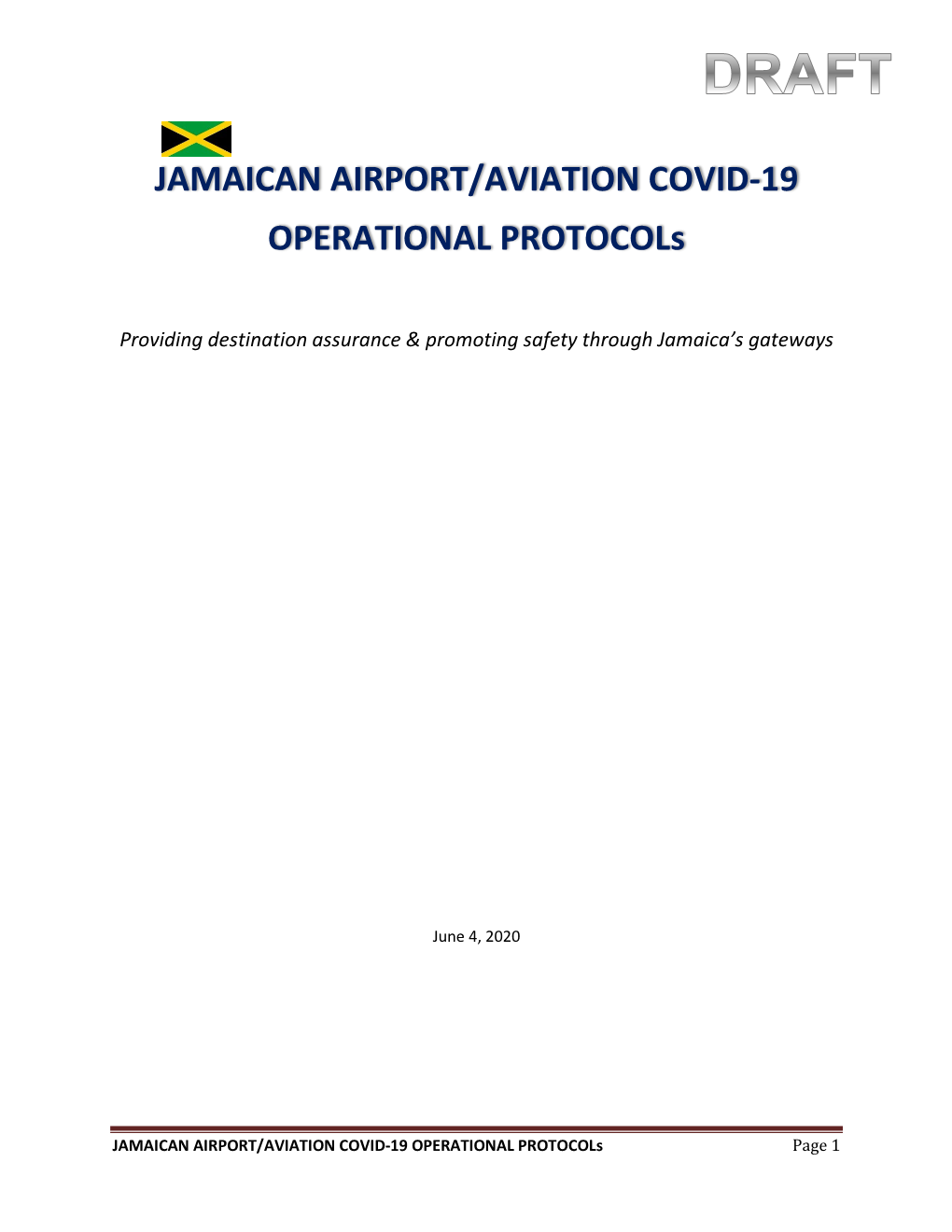 Jamaican Aviation COVID-19 Operational Protocols June 2020
