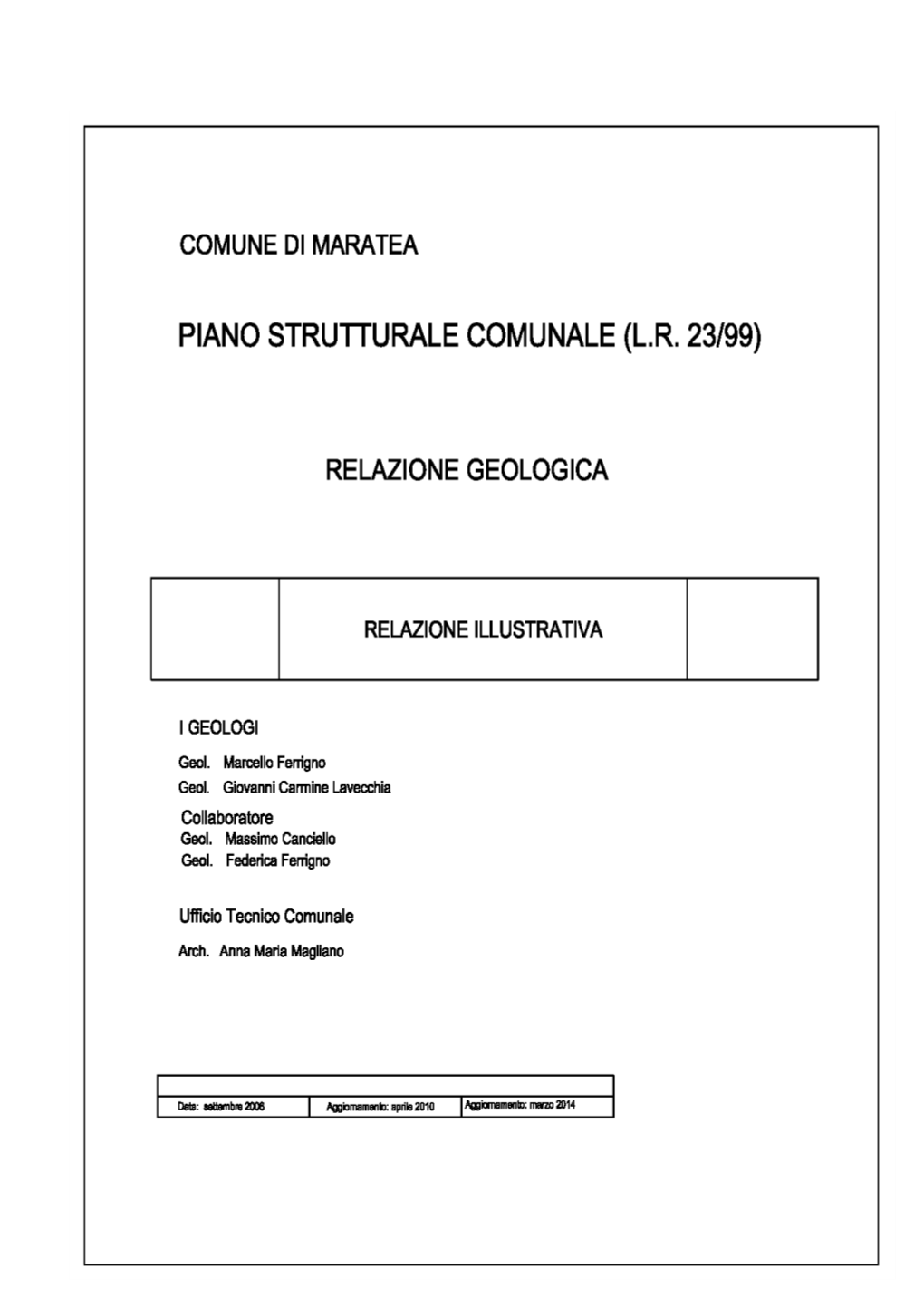 Relazione Geologica a Corredo Del Regolamento