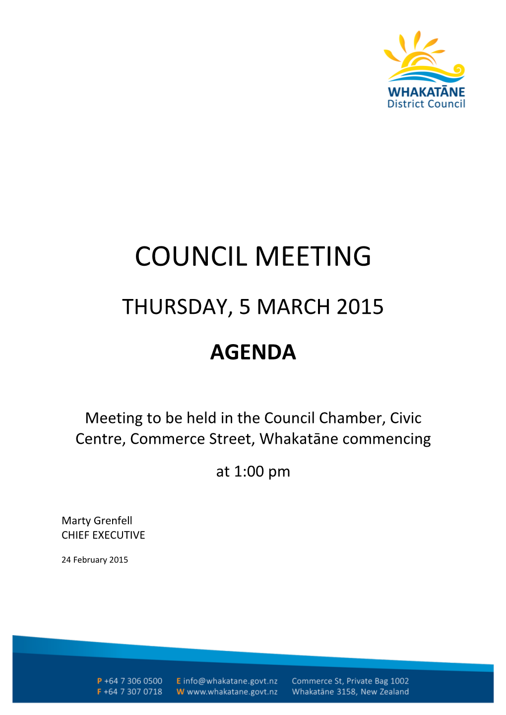 Ordinary Council 5 March 2015