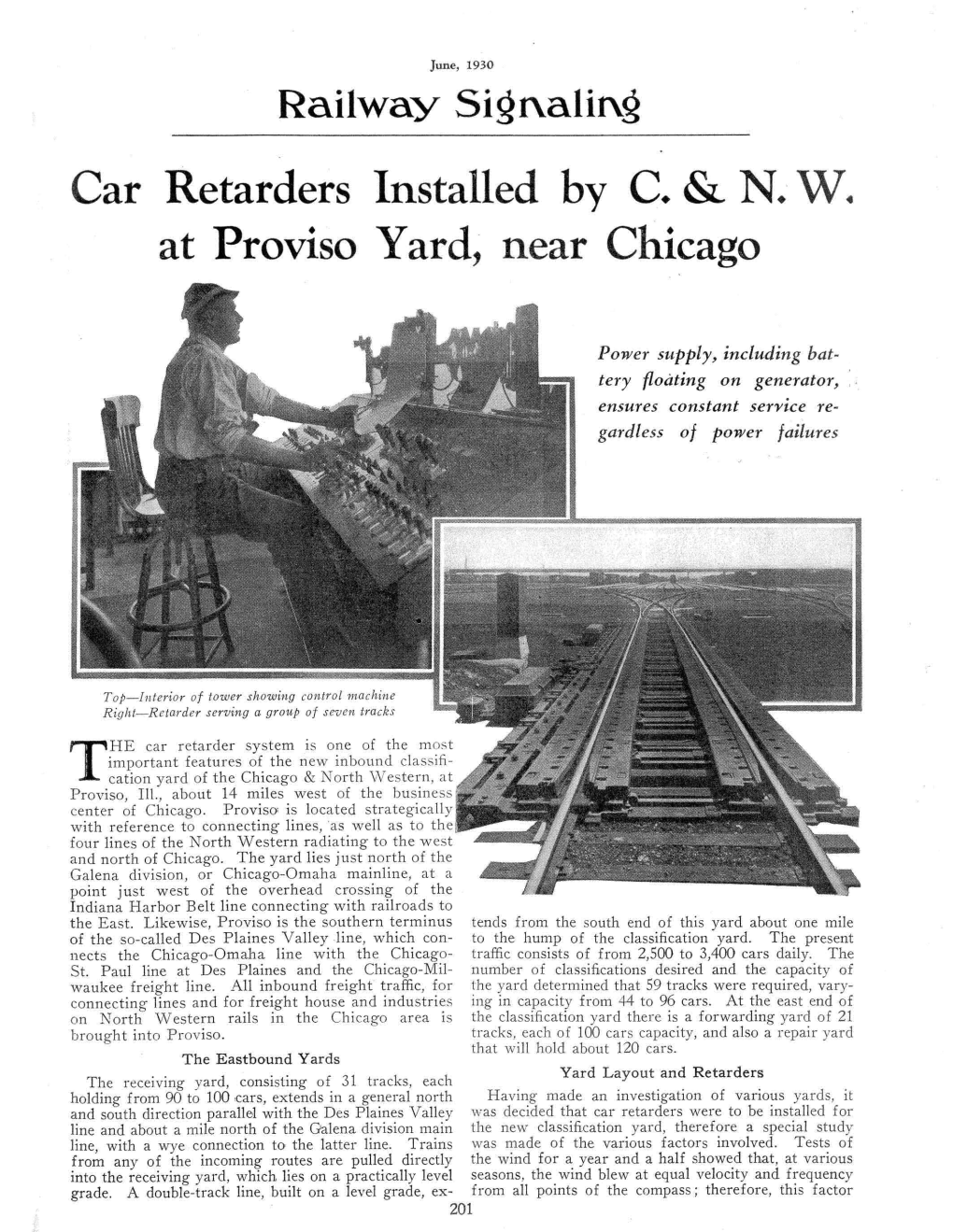 Car Retarders Installed by C&NW at Proviso Yard, Near Chicago