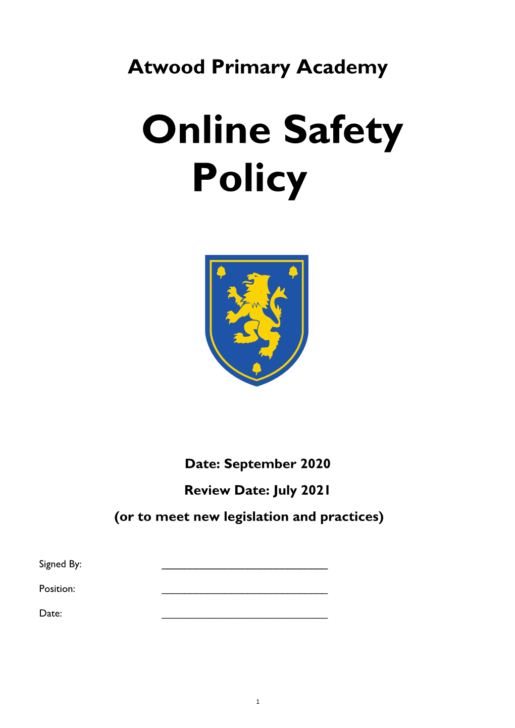 Online Safety Policy Template for Schools