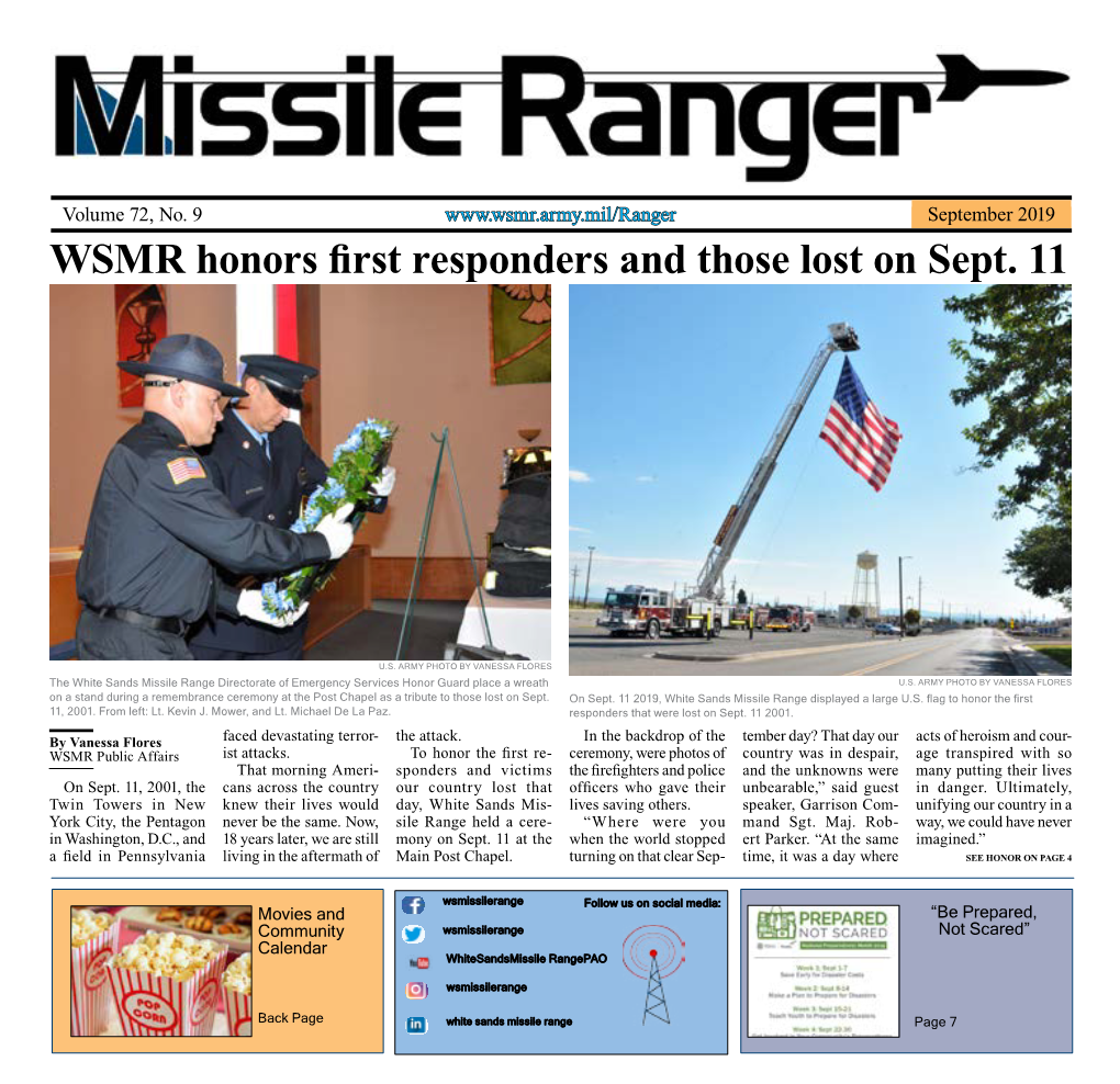 WSMR Honors First Responders and Those Lost on Sept. 11