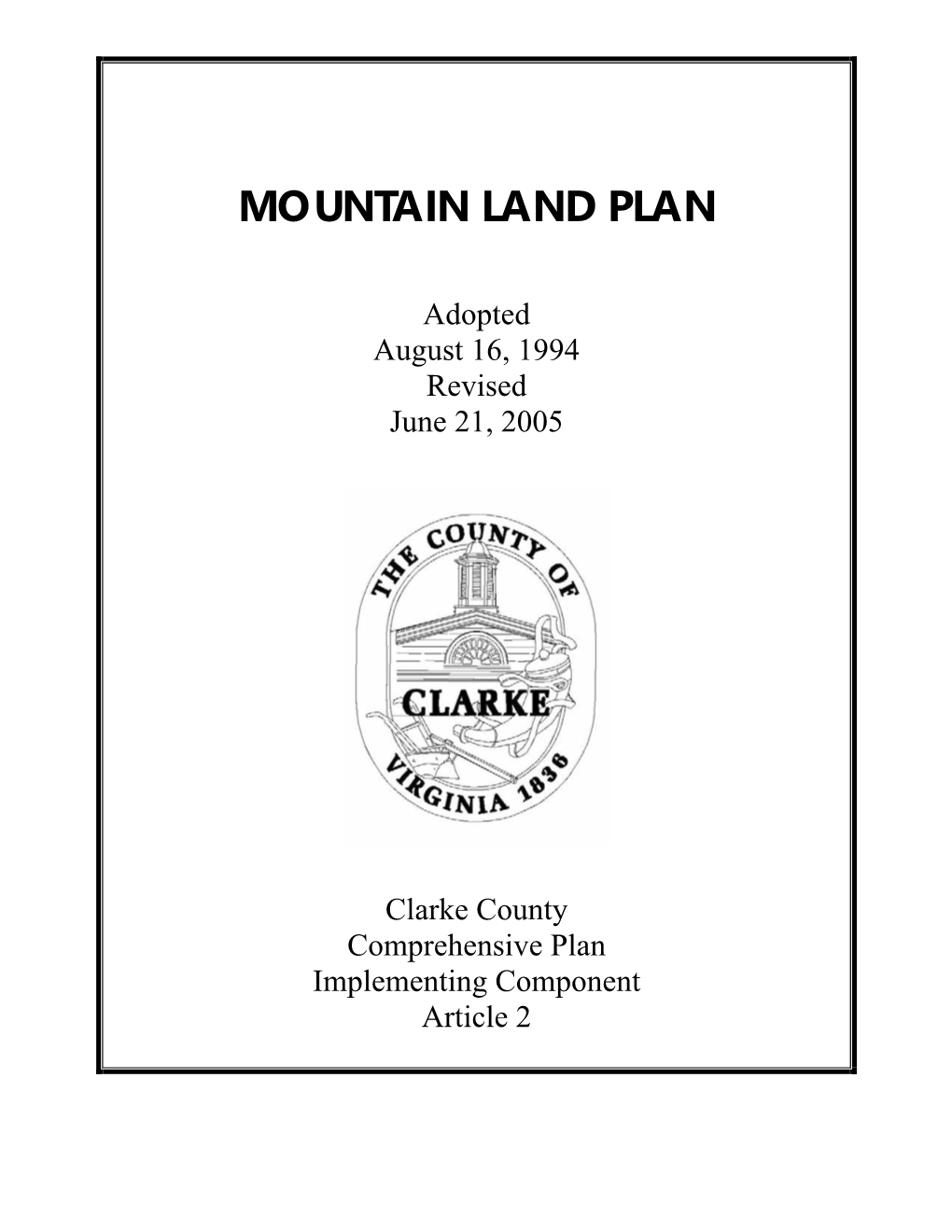 Mountain Land Plan