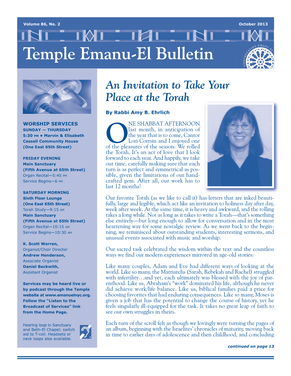 Temple Emanu-El Bulletin