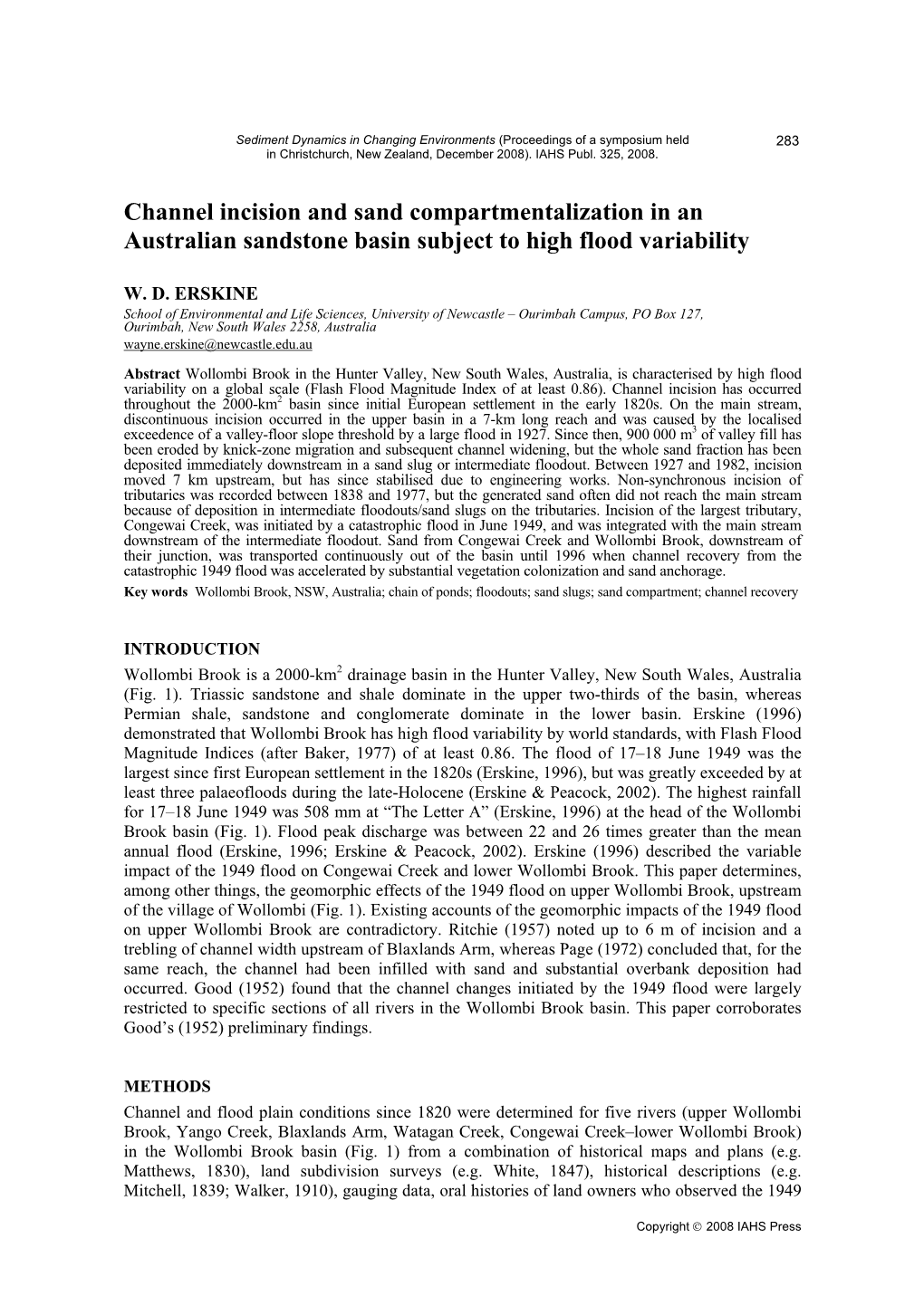 Channel Incision and Sand Compartmentalization in an Australian Sandstone Basin Subject to High Flood Variability